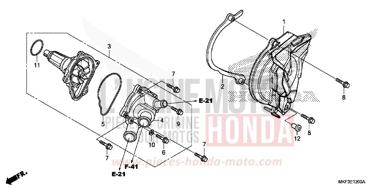 POMPE A EAU de CBR1000RR "Fireblade" GRAND PRIX RED (R380) de 2018